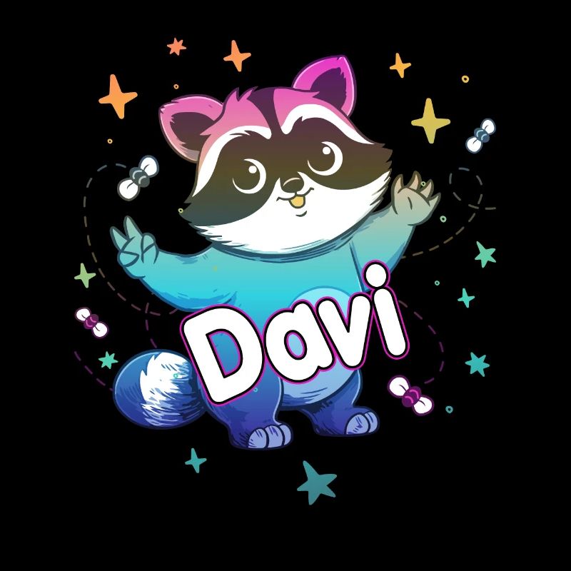 DAVI - Beau nom de garçon avec un raton laveur mignon