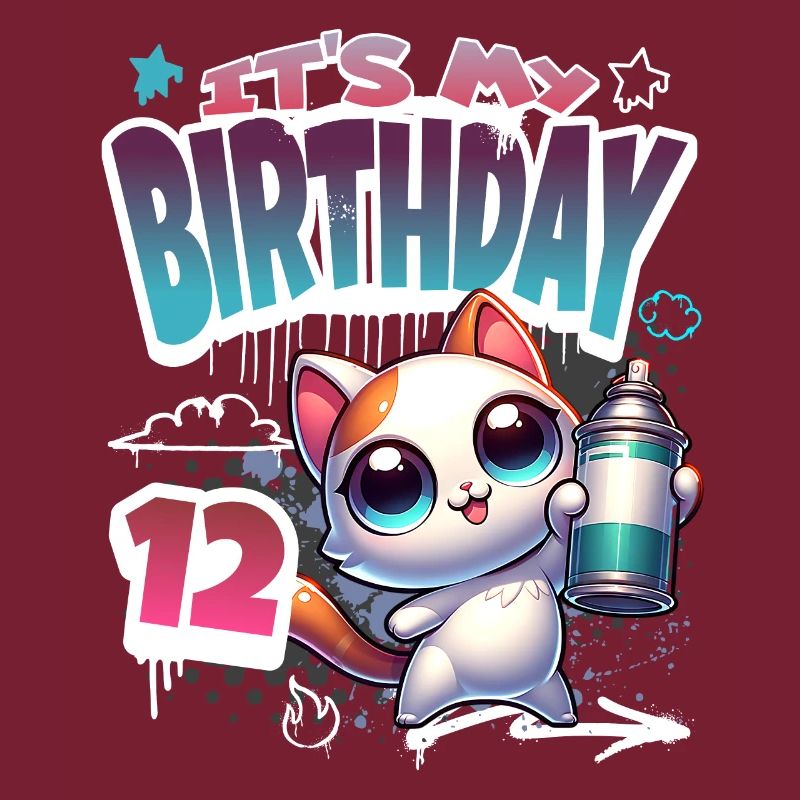 12e anniversaire chat graffiti