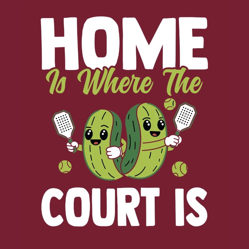 Pickleball Graphic With Cucumbers And Racket