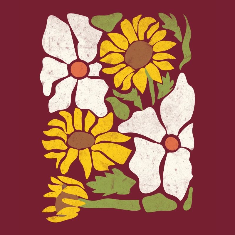 Boho Wildblumen mit Sonnenblumen und Gänseblümchen