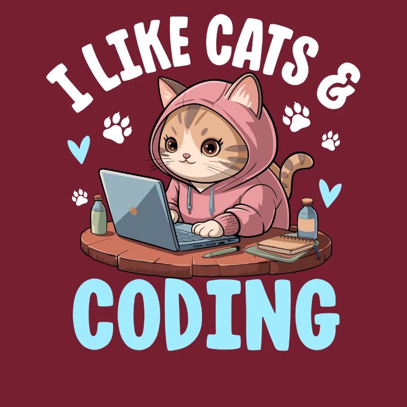 I Like Cats and Coding Nerd Design