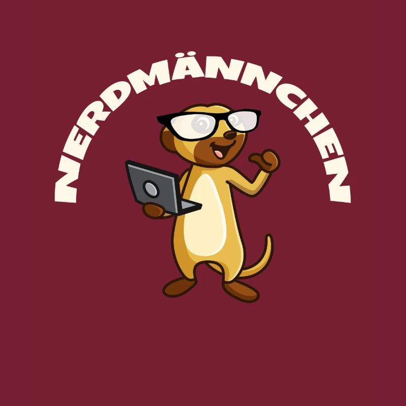 Nerd Erdmännchen mit Brille und Notebook Geschenk