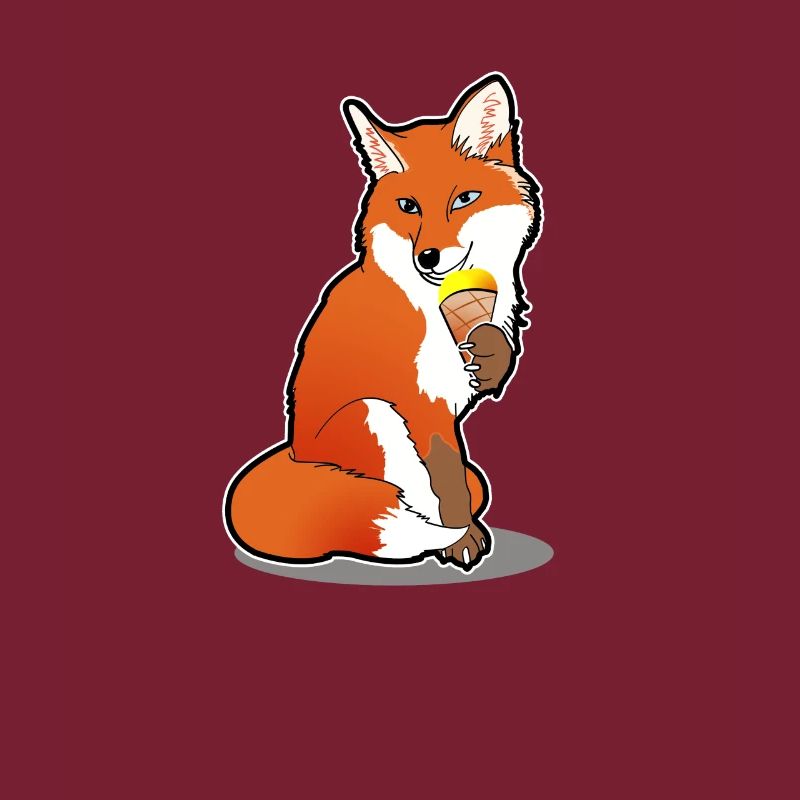 Fuchs mit Eis Comic Sommer Cartoon Geschenk