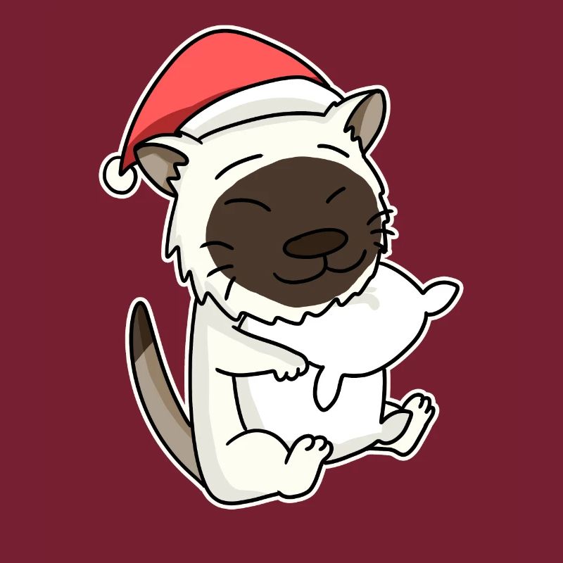 Chat birman Noël Sleeping Tired