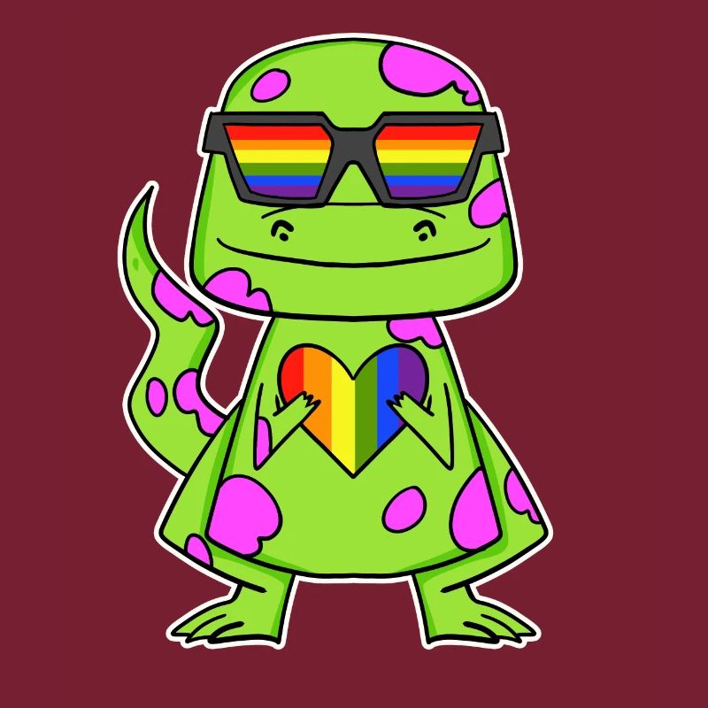 Dino Regenbogen Herz Dinosaurier