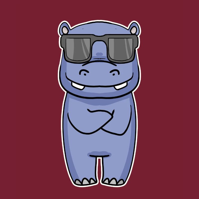 Nilpferd mit Brille