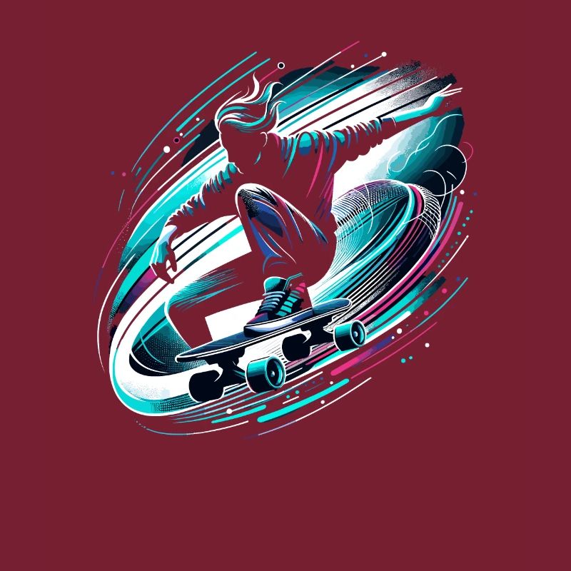 Longboarder auf Skateboard oder Longboard