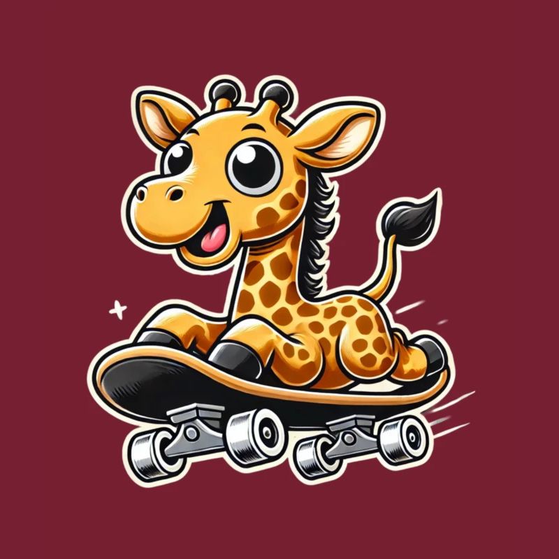 Giraffe Skateboarding