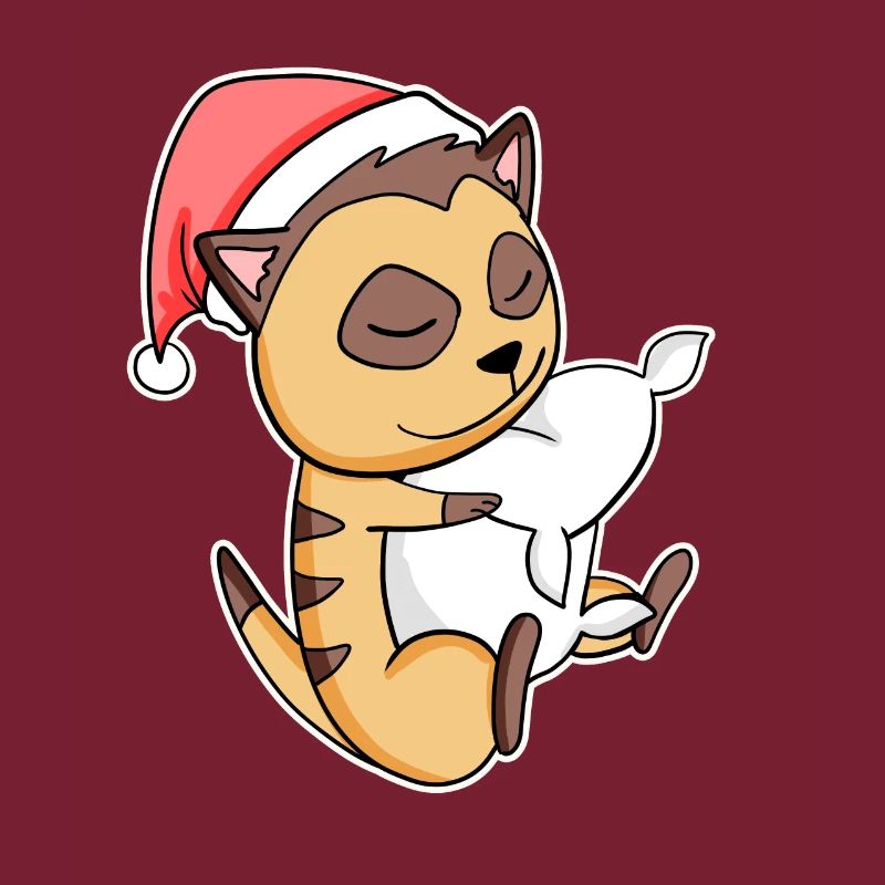 Suricate Mignon Fatigué Dormir à Noël