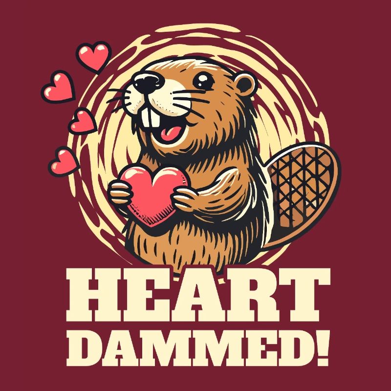 Coeur damné - Mignon design de castor pour la Saint-Valentin