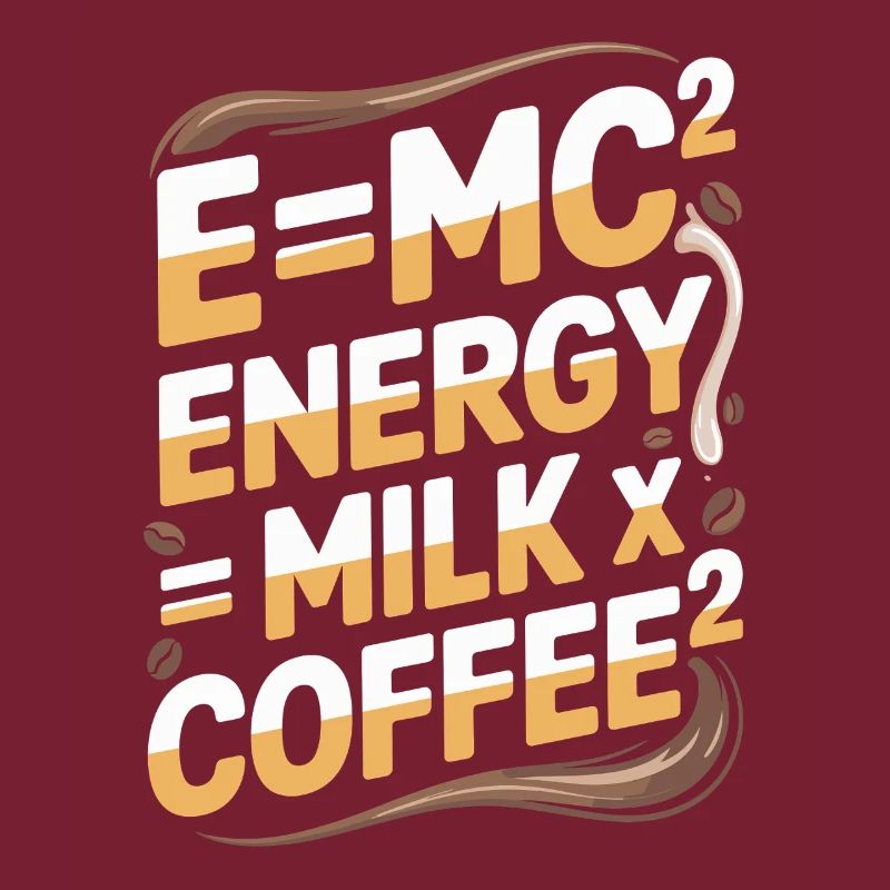 E=MC2 Physics Saying Caffeine Nerd Energy Coffee
