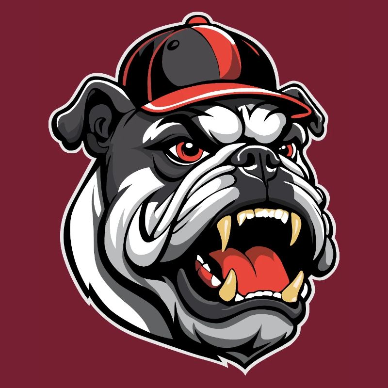 BULLDOGGE MIT BASEBALLKAPPE