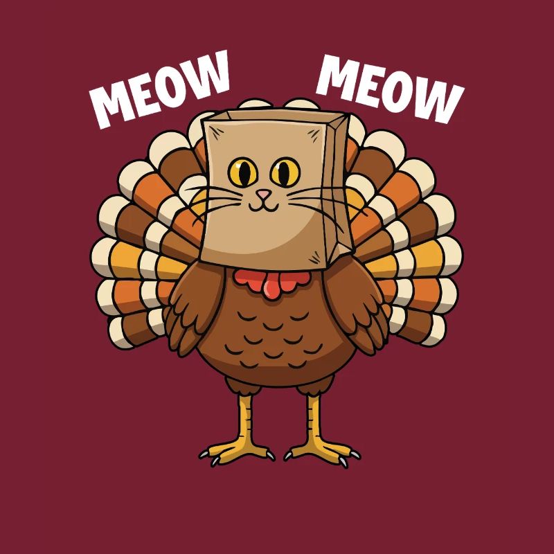 Dinde Chat Thanksgiving Récolte d’automne