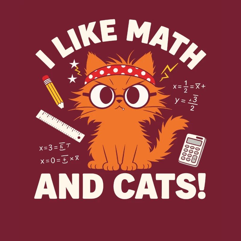 J’aime les maths et les chats Professeur drôle Chat