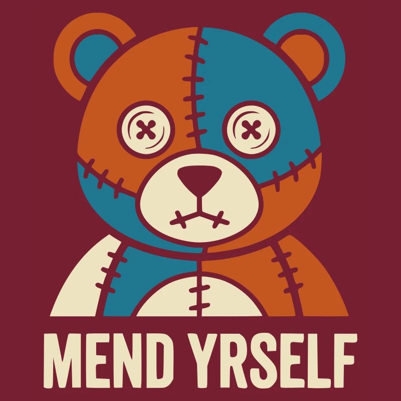 Patchwork Bear : points de suture et contraste