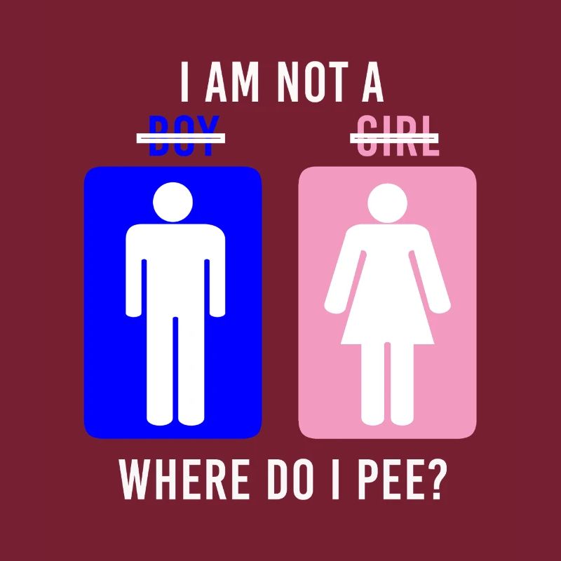 Non-Binary Where Do I Pee Gender Identity Graphic