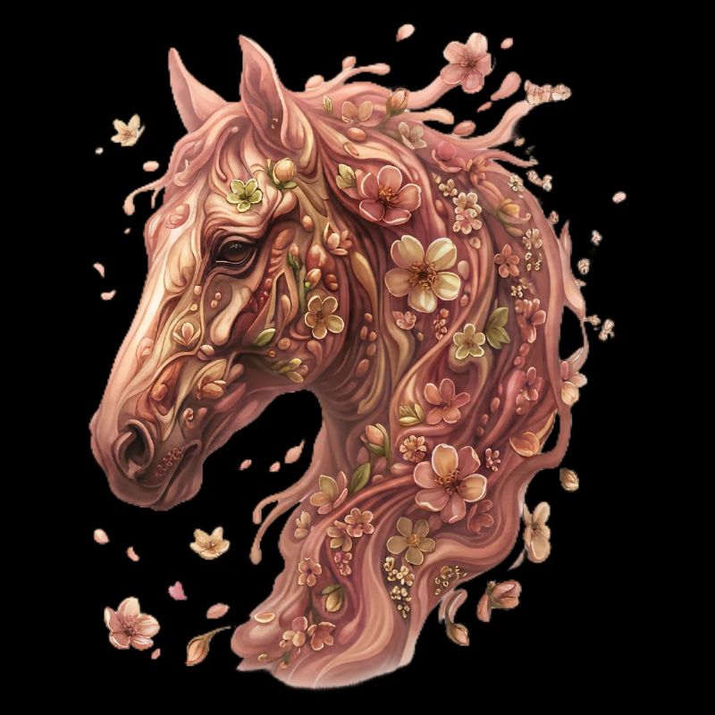 Tête de cheval flore avec des fleurs