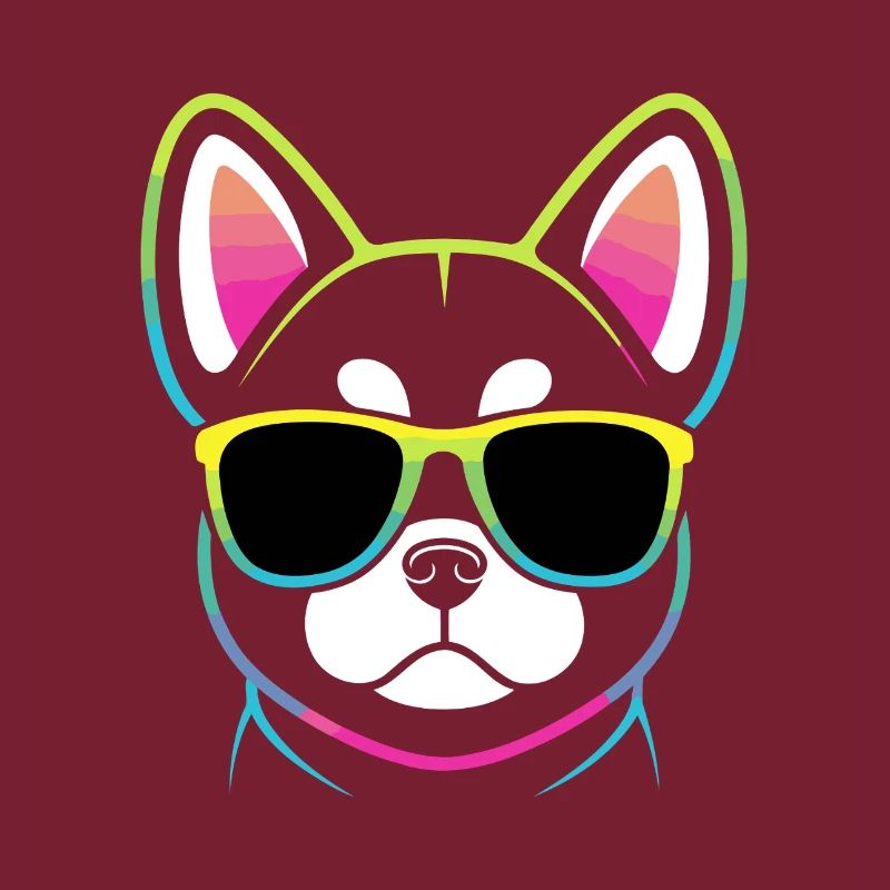 Regenbogenhund mit Brille