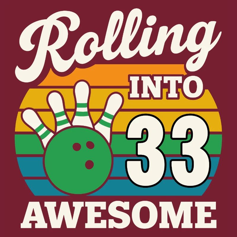 Bowling 33e anniversaire célébration graphique