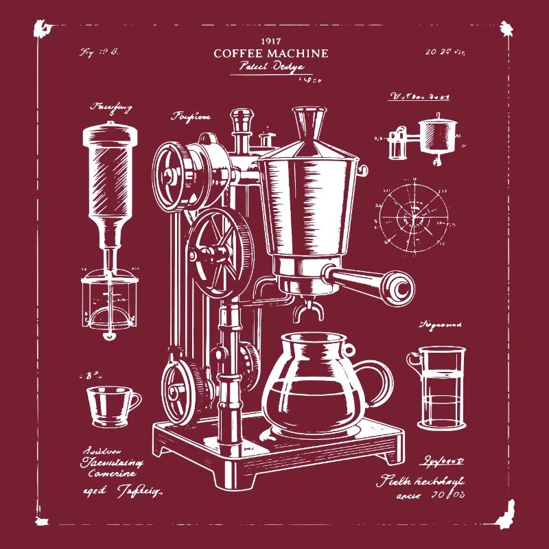 plan de machine à expresso rétro