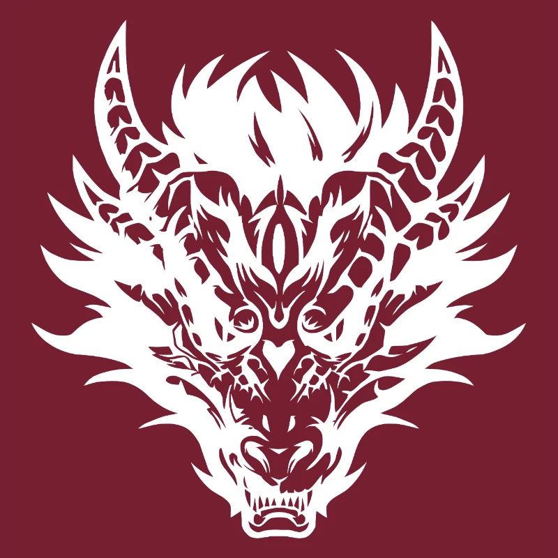 Conception complexe de masque de dragon tribal
