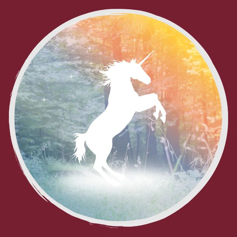 Mystical unicorn in the enchanted forest