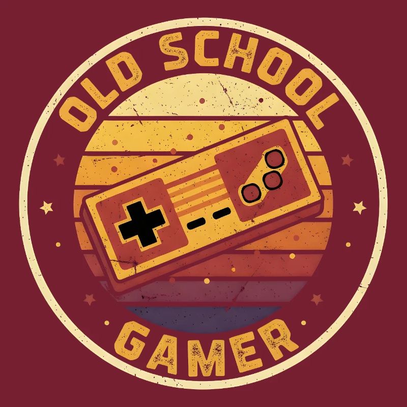 Old School Gamer Sunset Controller Retro Zocker
