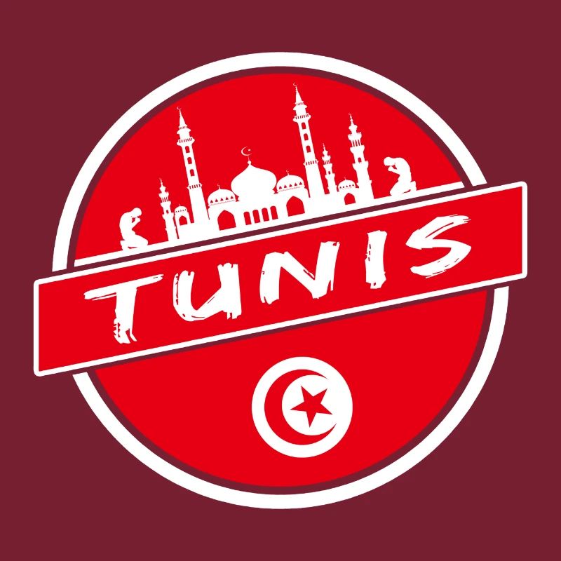 Tunis Design mit Moschee / Tunesien