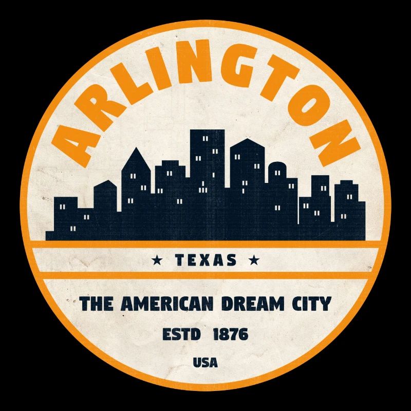 Arlington Skyline Retro Abzeichen