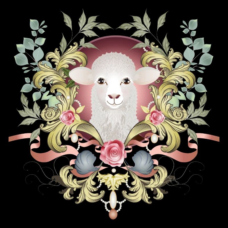 enchanting Easter lamb in a lavishly decorated frame