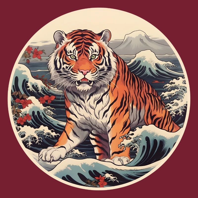Tigerwelle Ukiyo-e Hokusai