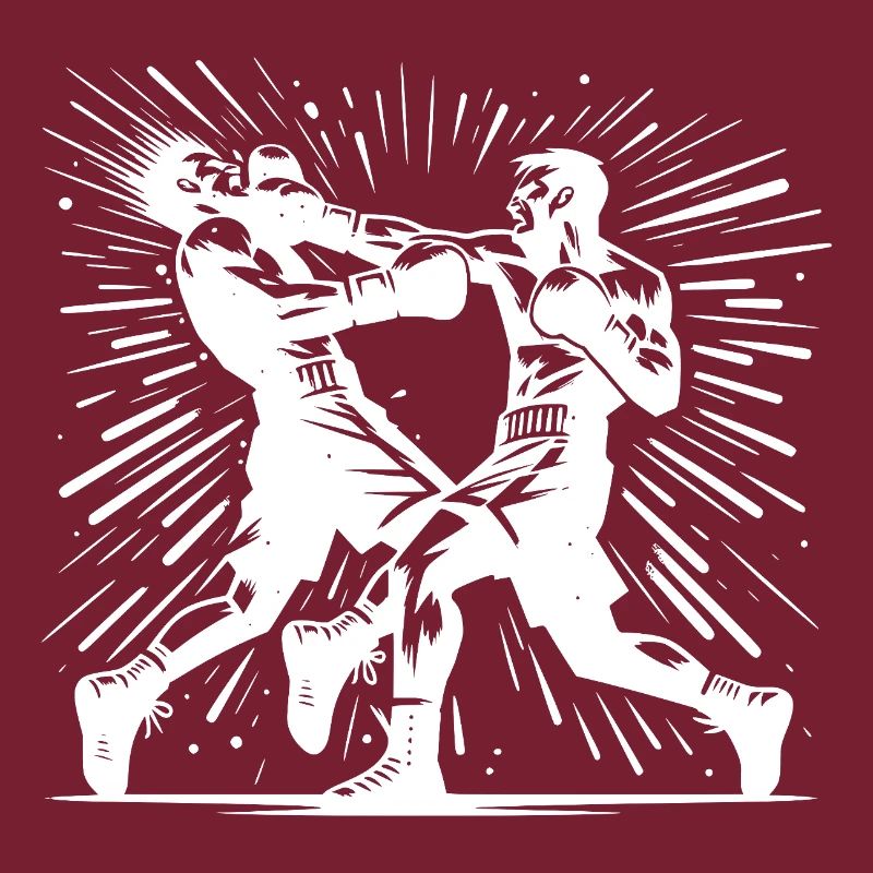 Action de boxe rétro Le coup de poing décisif