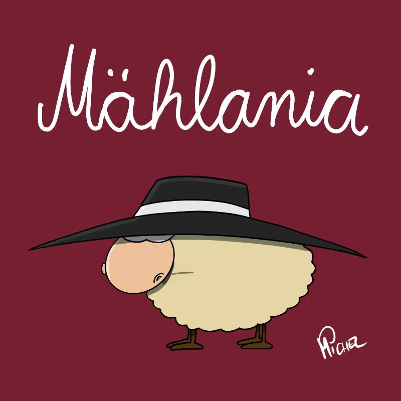 Mählandia design with wool sheep and hat