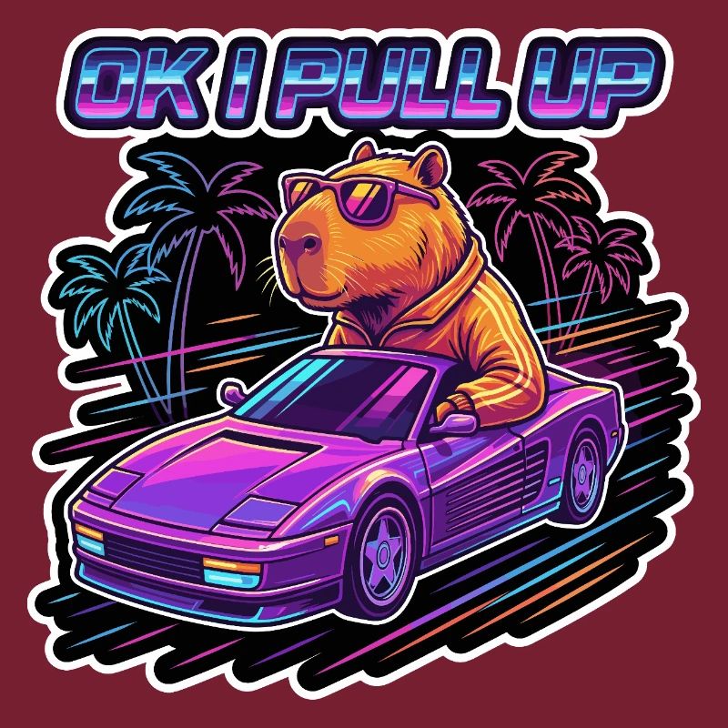 OK I Pull Up Capybara Retro