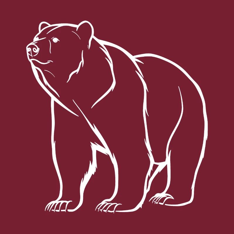 Minimalist bear silhouette and symbolic logo