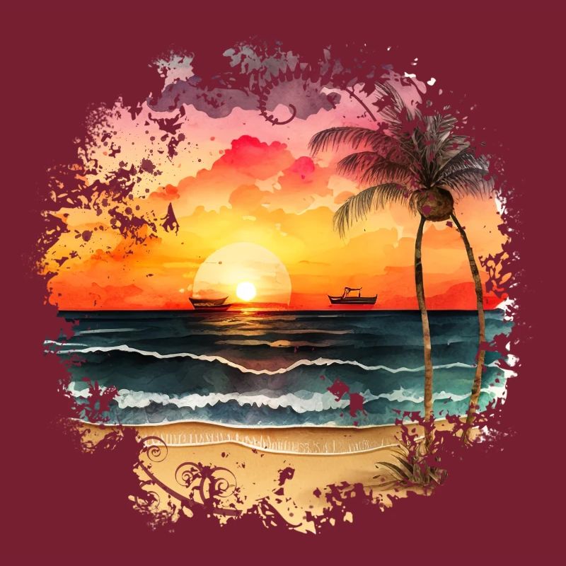 Coucher de soleil sur la plage tropicale