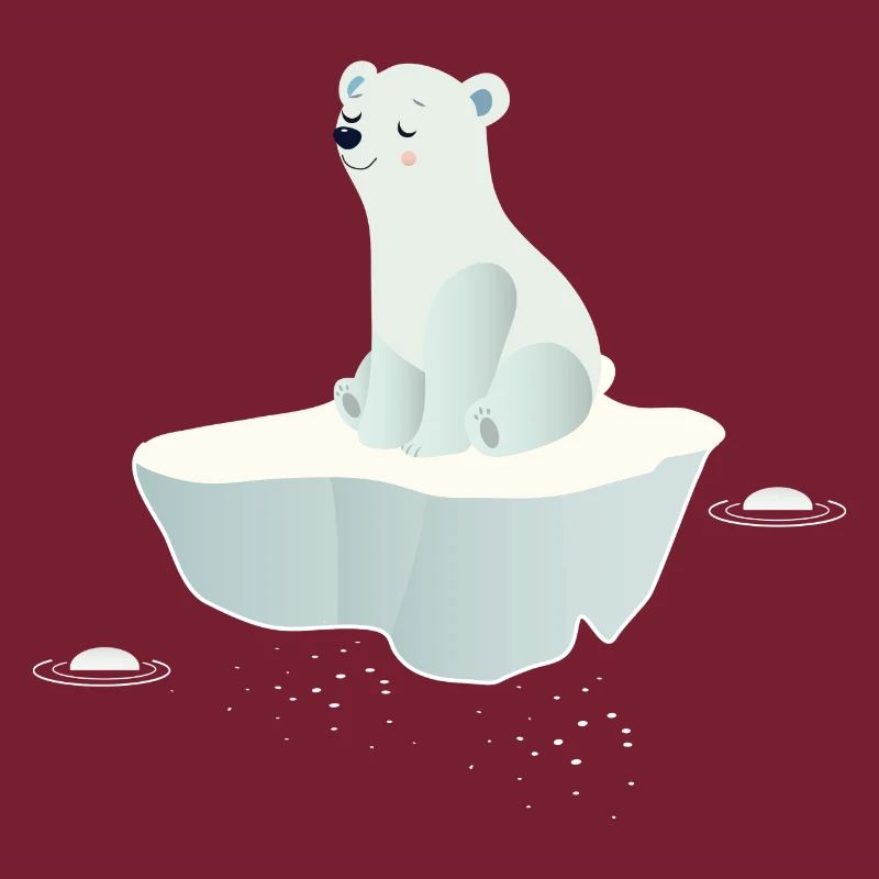 Träumender Eisbär auf einer Eisscholle