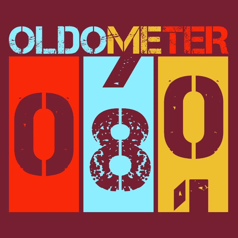 Oldometer 80 wird 80 Retro Geburtstags-Meilenstein
