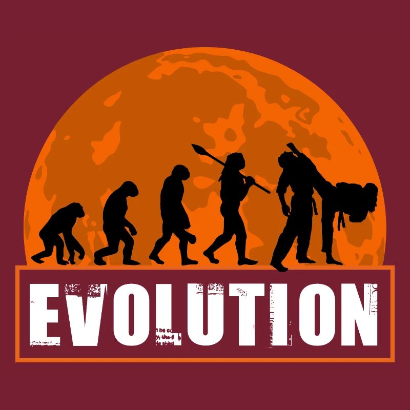 Judo Evolution Martial Arts Sunset Silhouette