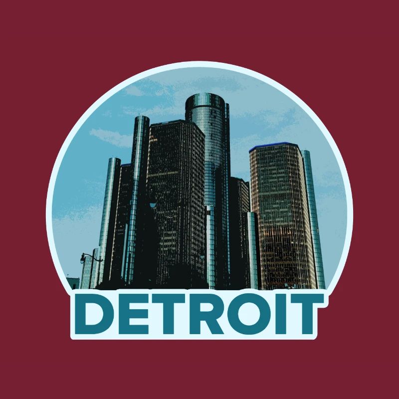 Detroit Stadtskyline Abzeichen