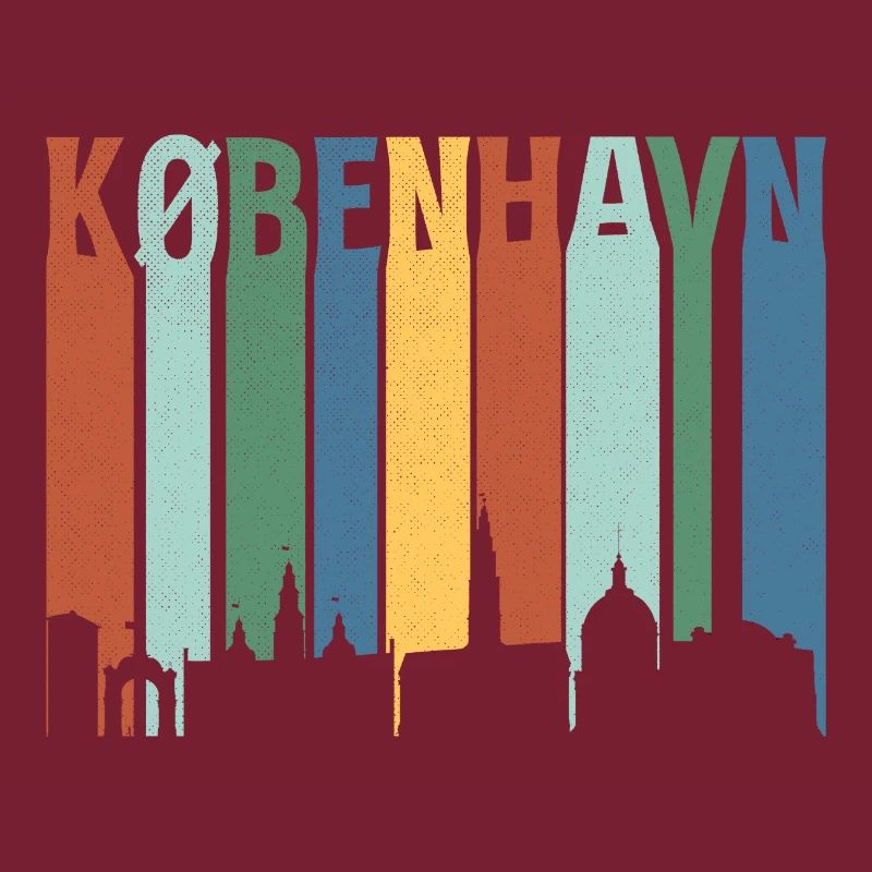 København Neon Skyline Pattern