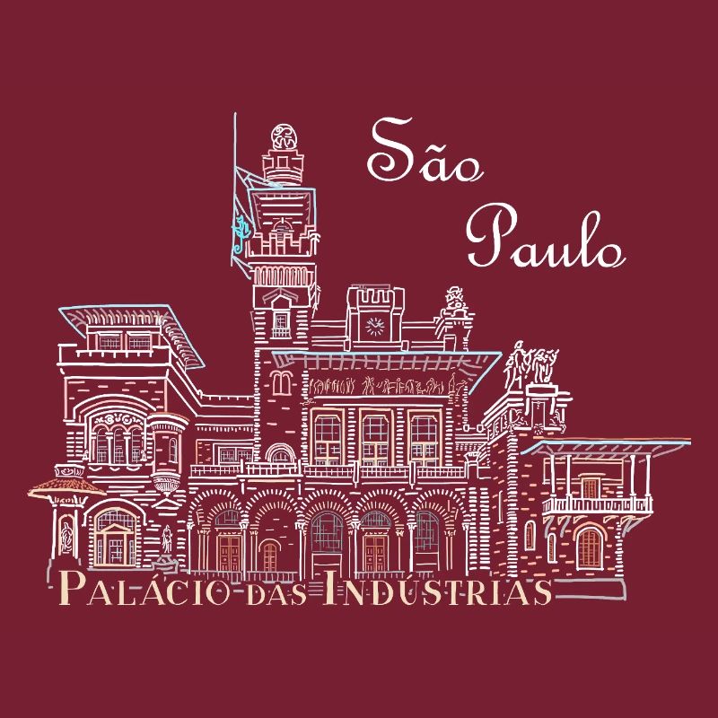 Sao Paulo Brésil Dessin Palais de l’Industrie