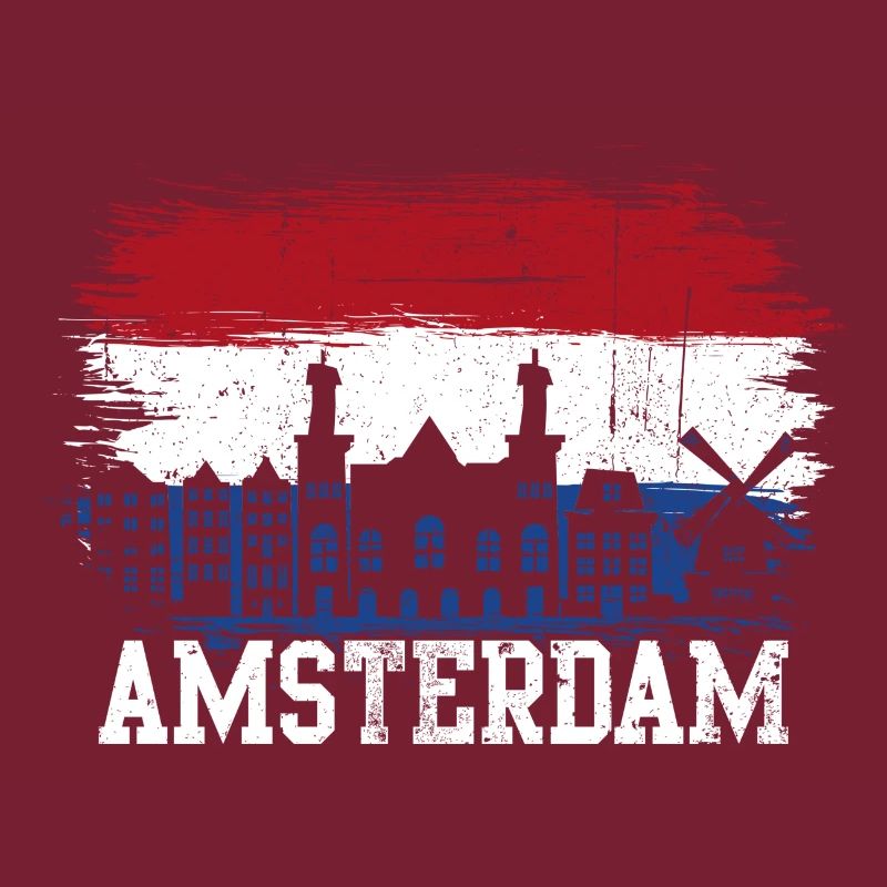Éclaboussure du drapeau de la Skyline d’Amsterdam
