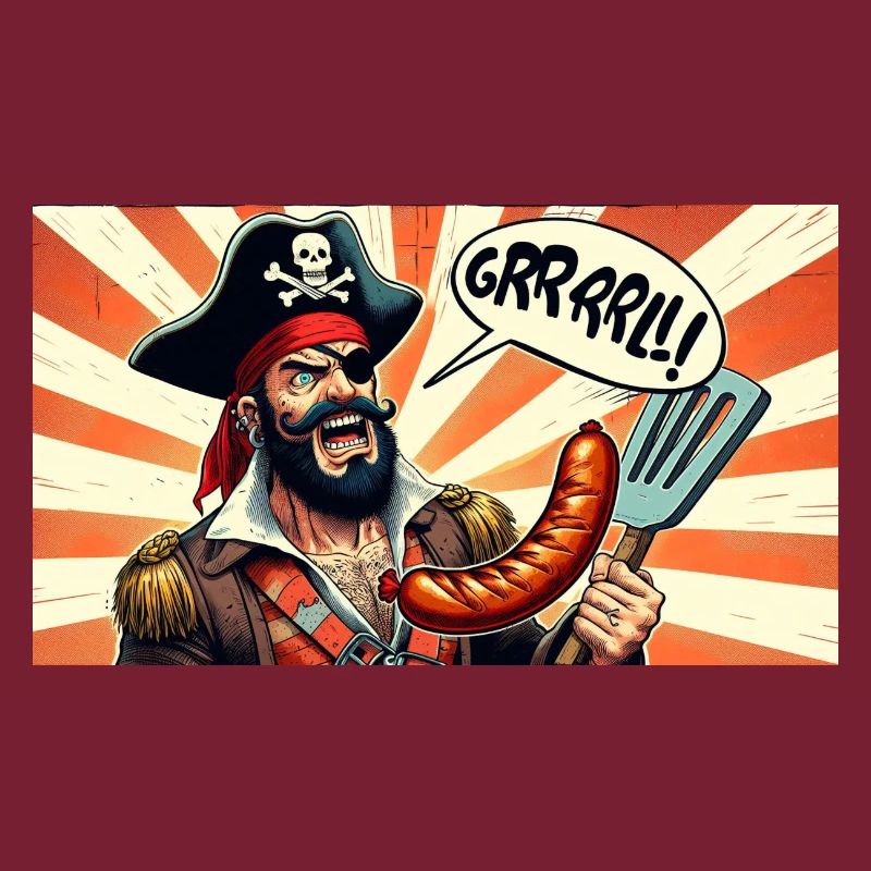 Pirat mit Wurstgrill