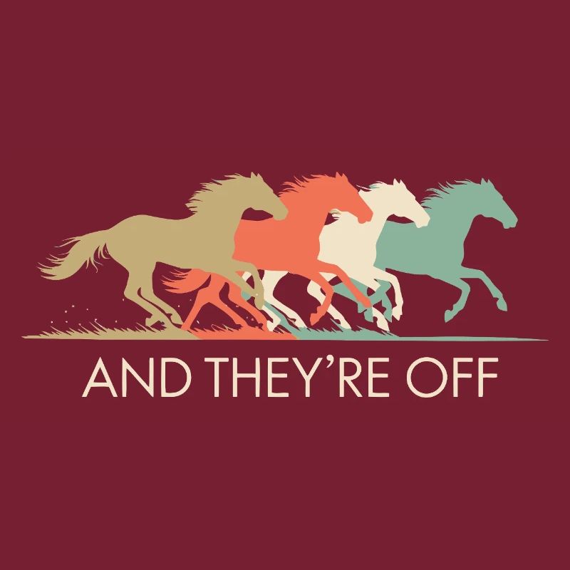 Illustration de chevaux de course vintage