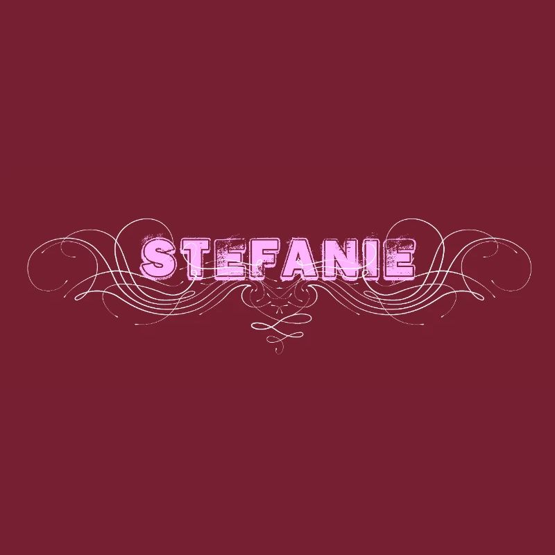 STEFANIE lettering with decorative lines