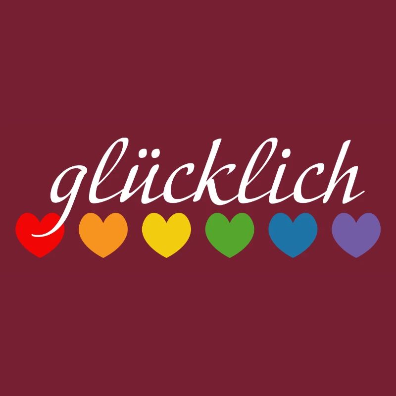 Regenbogenherzchen gluecklich weiss