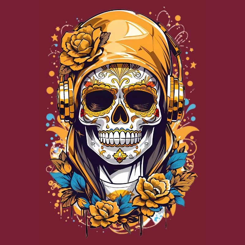 Golden Sugar Skull