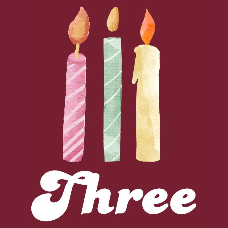 3rd Anniversary Candle