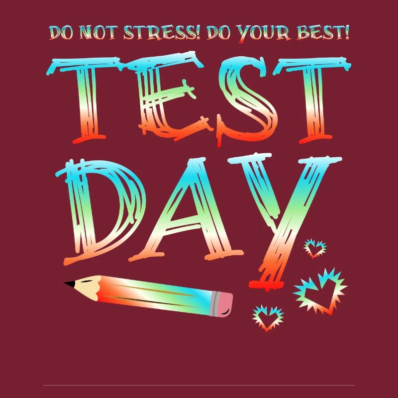 Retro Do Not Stress Do Your Best Test Day Saying